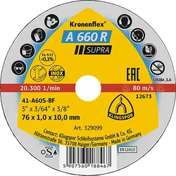 Mini-Trennscheibe KLINGSPOR A 660 R SUPRA 76 x 1,6 x 10 mm