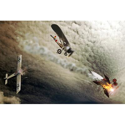 Fototapete PAPERMOON "Flugzeug Kampf", bunt, B:3,5m L:2,6m, Vlies, Tapeten