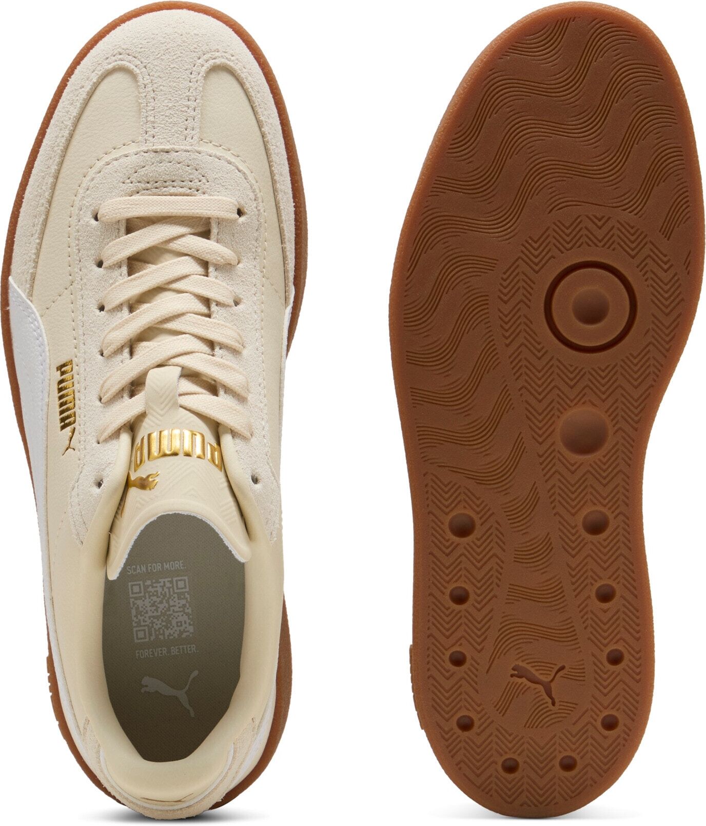 Sneaker PUMA "CLUB II ERA", Damen, Gr. 38, atmungsaktiv, beige (alpine snow, puma weiß), Leder, unifarben, Schuhe Sneaker, für sportliche und streetwear Anlässe, mit Leder-Obermaterial alpine snow, puma weiß 38, atmungsaktiv