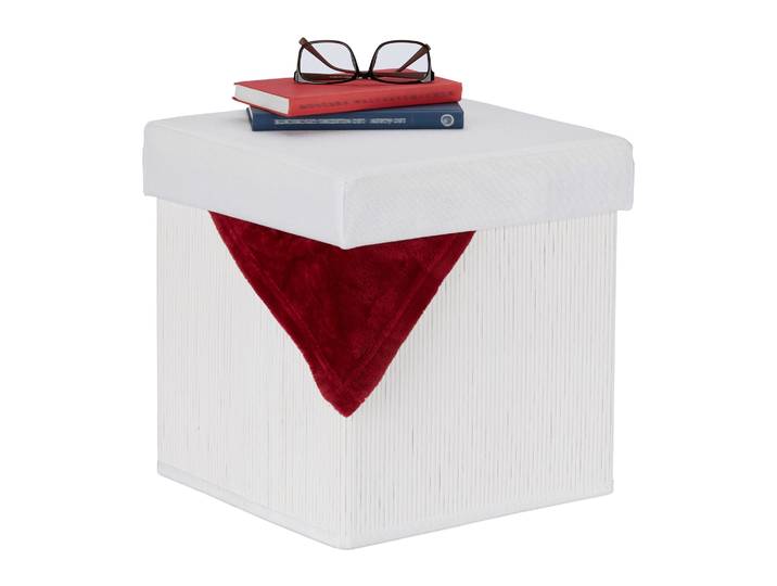 Sitzhocker mit Stauraum Weiss