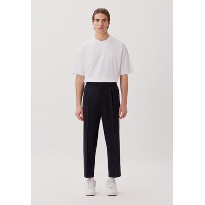 Chinohose STUDIO SEIDENSTICKER "Studio", Herren, Gr. 50, Normalgrößen, blau (navy), 52% Wolle, 44% Polyester, 4% Elasthan, unifarben, Hosen Chinohose