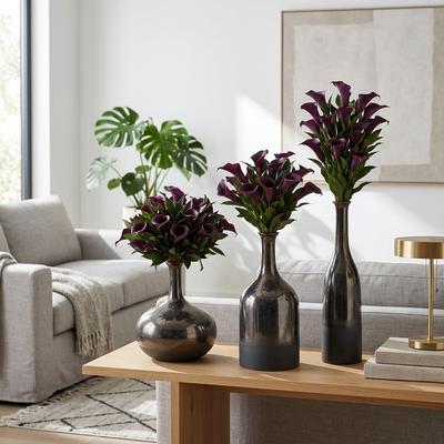 Sagebrook Home Decorative Vases Set 3 - Bronze Ceramic Bottle, 12/15/18 in.