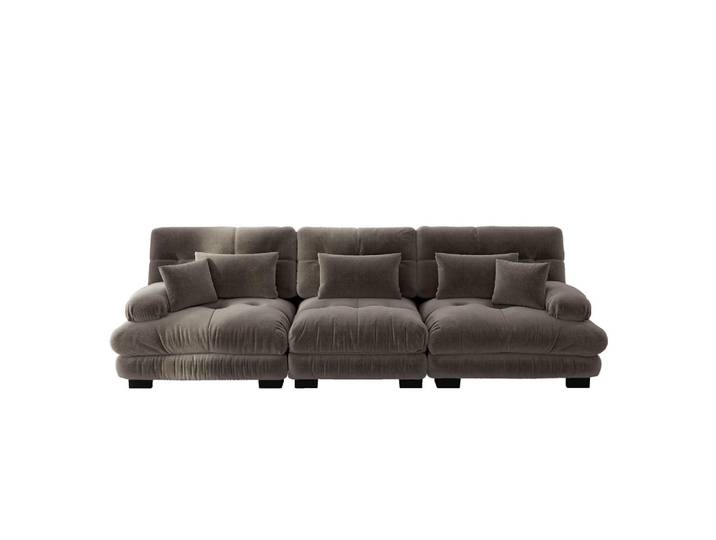 Wishdor 3-Sitzer Sofa Chenille Braun, Rechteckig, 313x81x77 cm, Wohnzimmer, Sofas & Couches, Sofas, 3-Sitzer Sofas