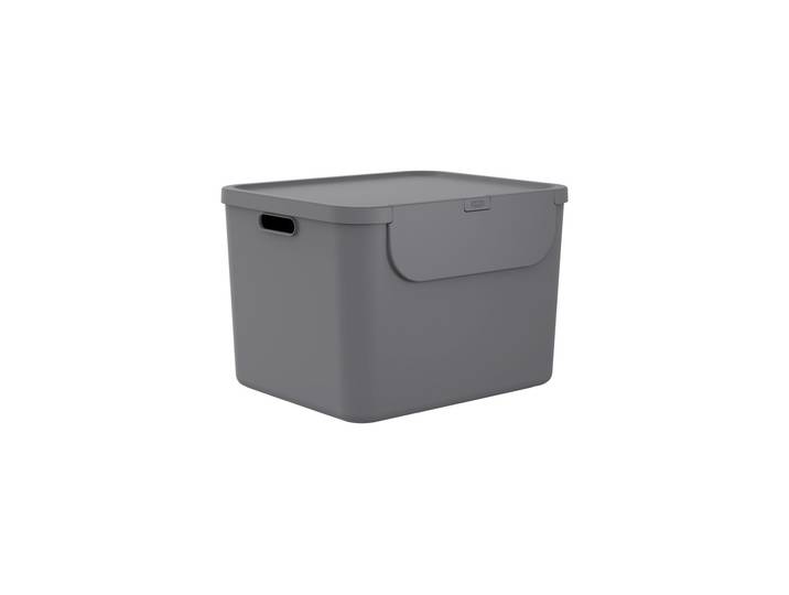 Mülleimer ROTHO Rotho Recyclingsystem 55 l Albula 55 l, Anthrazit , grau (anthrazit), B:40,5cm H:34cm T:48,9cm, Mülleimer, Mülleimer