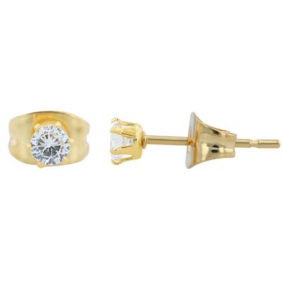 Paar Ohrstecker ADELIA´S "Ohrringe – Ohrstecker aus Edelstahl mit Zirkonia", Damen, Gr. Damen, Edelstahl, gold, Ohrringe, Ein Geschenk, das Freude macht