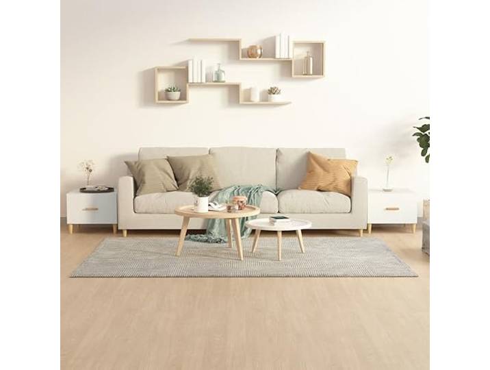 HEFZGDB Couchtische 2 STK. Weiß 50x50x40 cm Holzwerkstoff mit Schublade - Robuster Beistelltisch mit Stauraum, minimalistisches Design, Glatte Oberfläche, feuchtigkeitsbeständig,