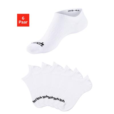 Sportsocken BENCH. "Damen Herren Sneaker Socken, Niedrige Socken", Damen, Gr. 43-46, weiß (6x weiß), Baumwollmischung, unifarben, elastisch, Socken Sportsocken, Sneakersocken verschwinden im Schuh