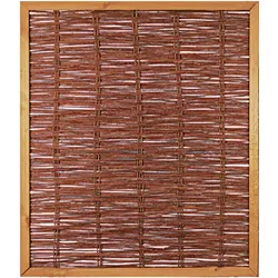 FAKO Weidengeflechtzaun mit umlauf. Rahmen 120 x 140 cm