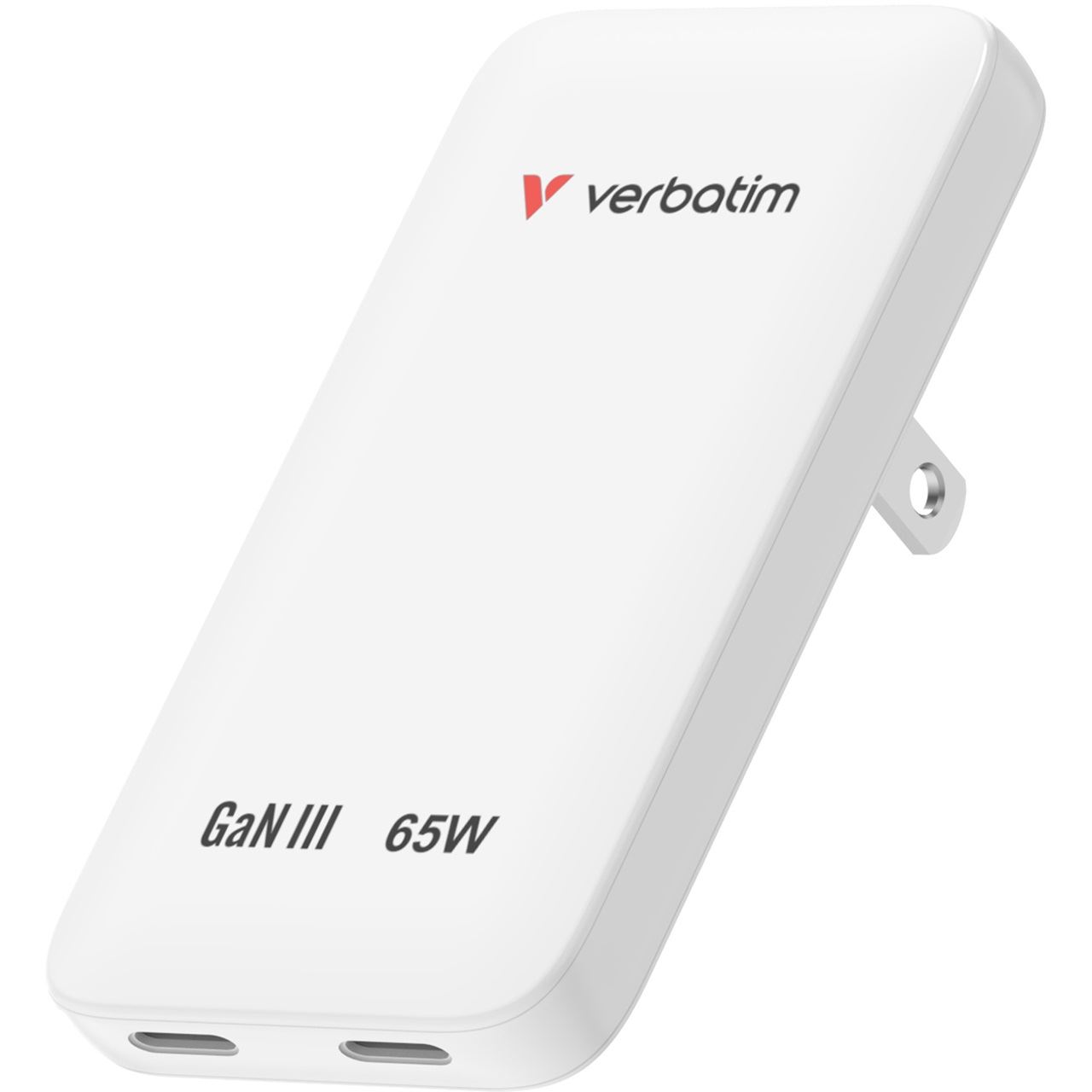 Verbatim Slim GaN Charger 2 Port 65W (EU/UK/US) White