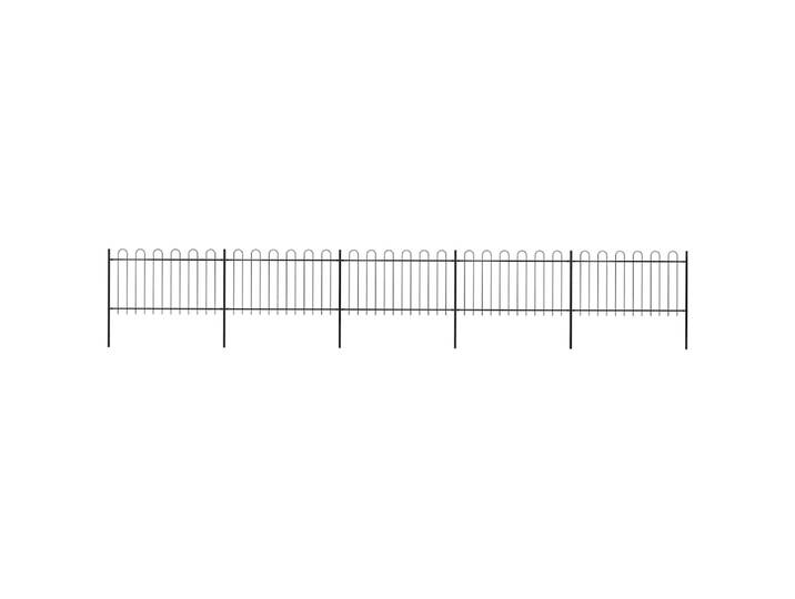 vidaXL Gartenzaun mit Rundbogen Stahl 838 x 100 cm Schwarz