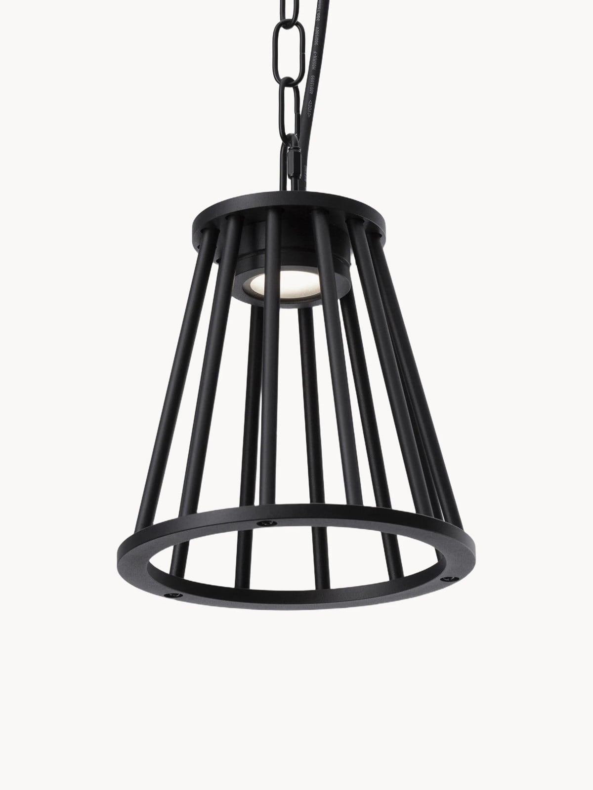 Lyora Carina design zwarte outdoor LED hanglamp met IP65 bescherming