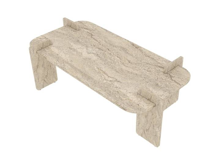 Salontisch Georis Travertin 100 Prozent Melaminbeschichtete Kiefer B 120 T 60 cm - Material: 100% Melaminbeschichtete Kiefer