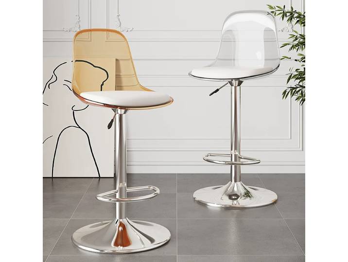 Tabouret de bar pivotant réglable avec dossier haut en cuir PU, chaise de comptoir moderne pour cuisine et bar à petit-déjeuner, mobilier de bar