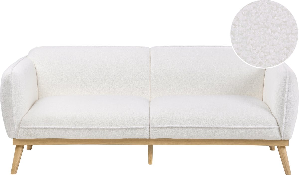 Beliani Scandinavische Driezitsbank - Wit - 210 cm