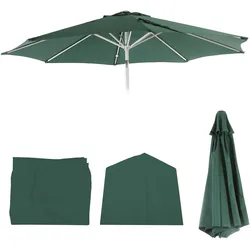 Ersatz-Bezug für Sonnenschirm Asti, Sonnenschirmbezug Ersatzbezug, Ø 2,7m Stoff/Textil ~ grün