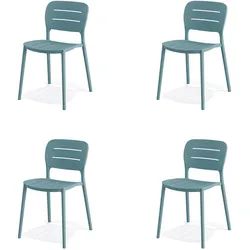 Stapelsessel 4er-Set in Blau Kunststoff