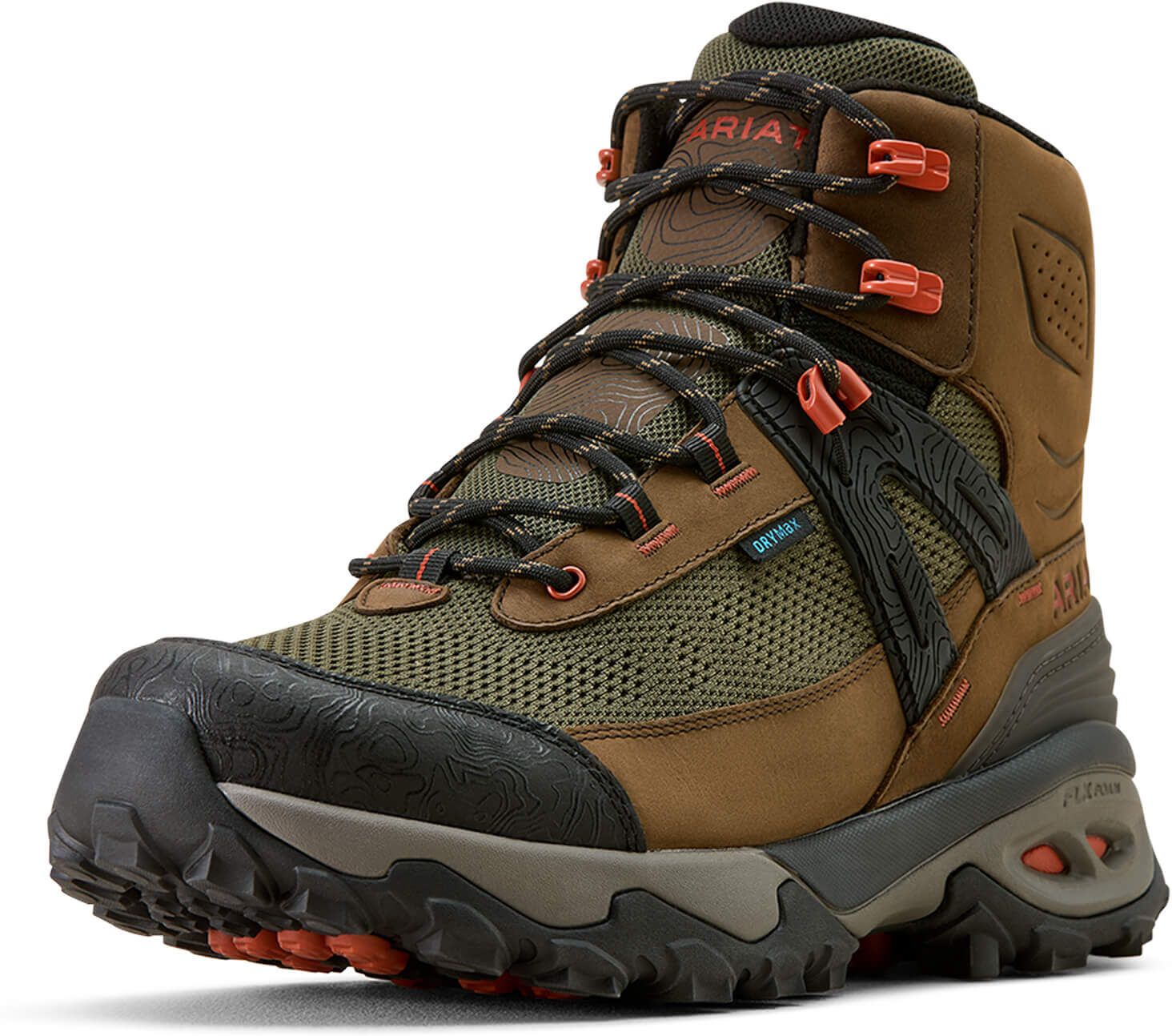 Men's Traverse Mid Waterproof Hiking Boots in Brown Bark Evergreen, Size: 7 D / Medium by Ariat