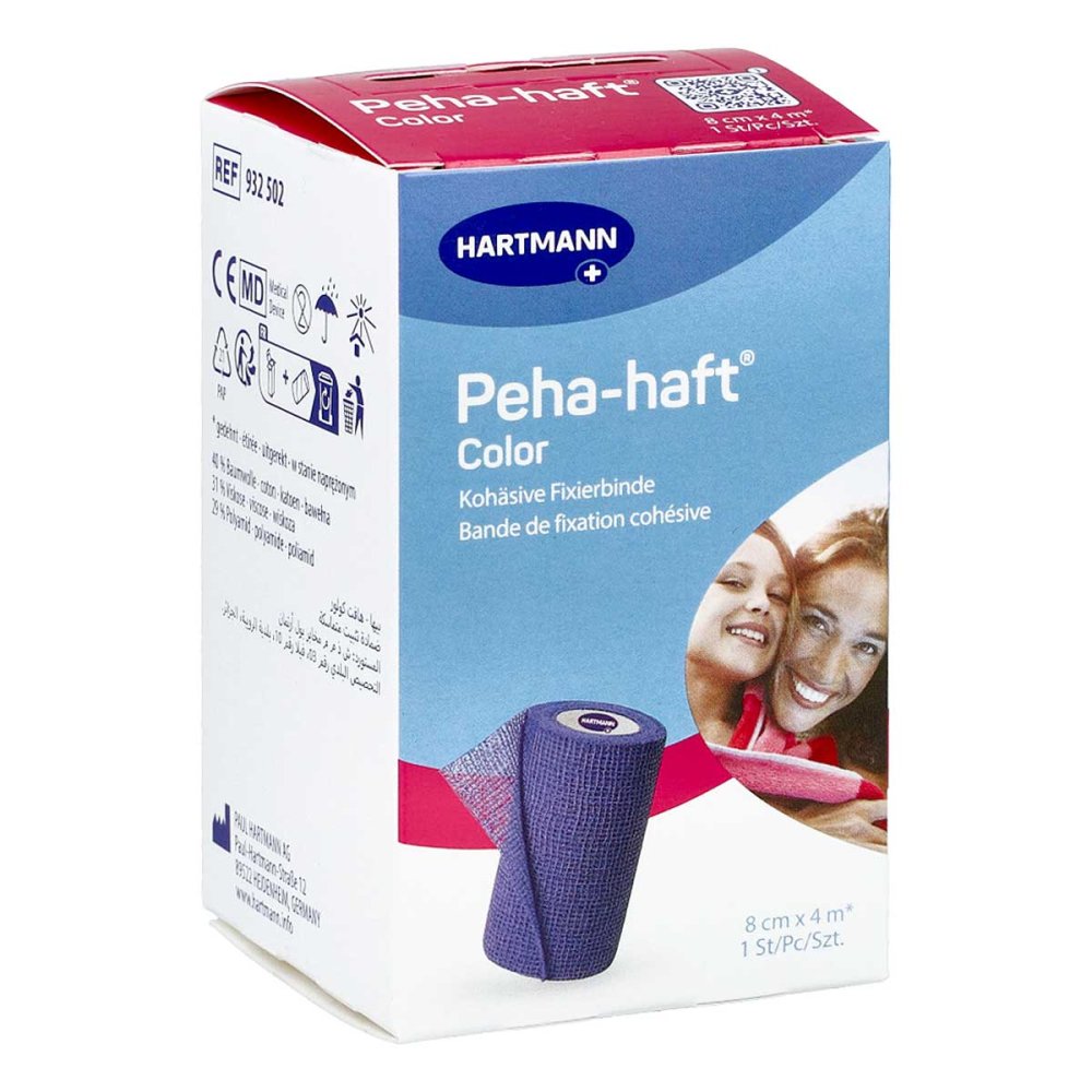 PAUL HARTMANN AG Peha-haft Color Fixierbinde latexf.8 cmx4 m blau 11124946