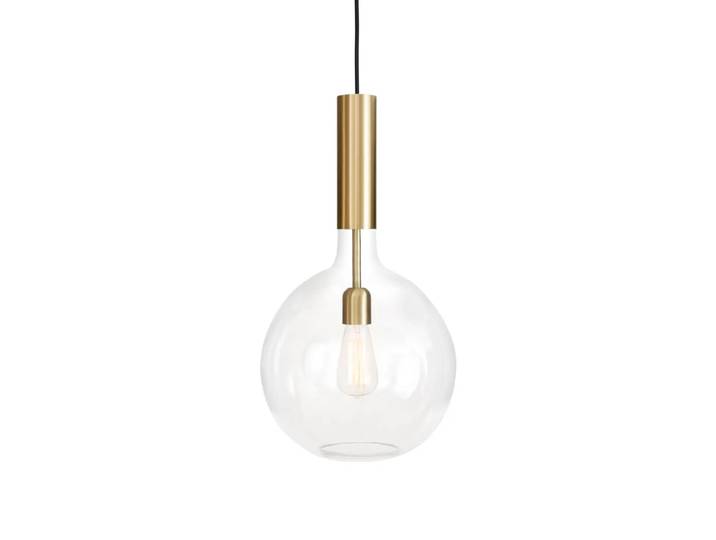 Konsthantverk Pendule Rosdala Verre transparent-laiton brossé-grand