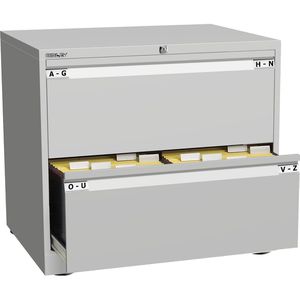 Bisley Hängeregisterschrank Essentials YESF0807, 2-bahnig, 2 Schübe, lichtgrau