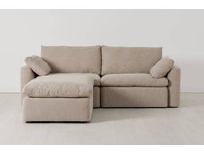 Model 13 Dreisitzer-Sofa mit Chaiselongue links, Steingrau