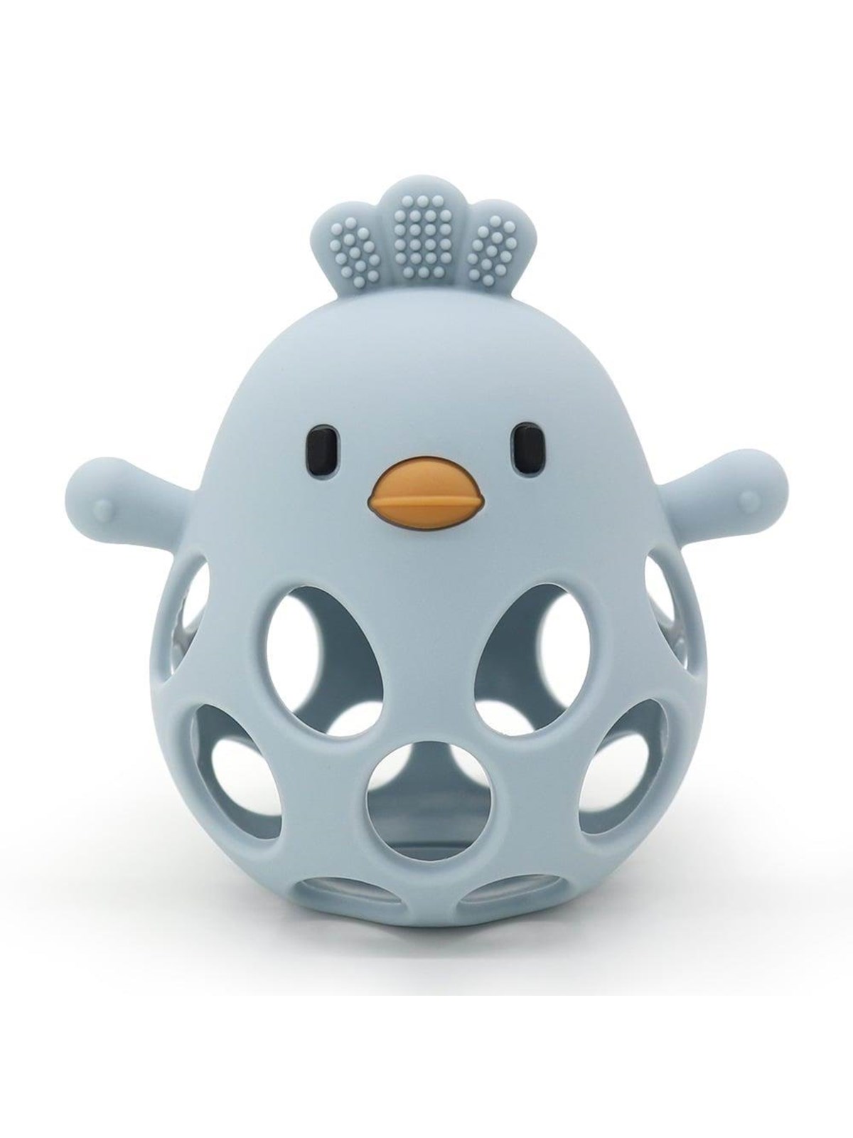 Magni Teether ball with duckling in LFGB silicone - Blue