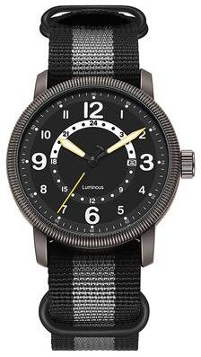 Modern Mode Marketplace Field Watch Luminous Quartz Fabric Strap Watch grey Black