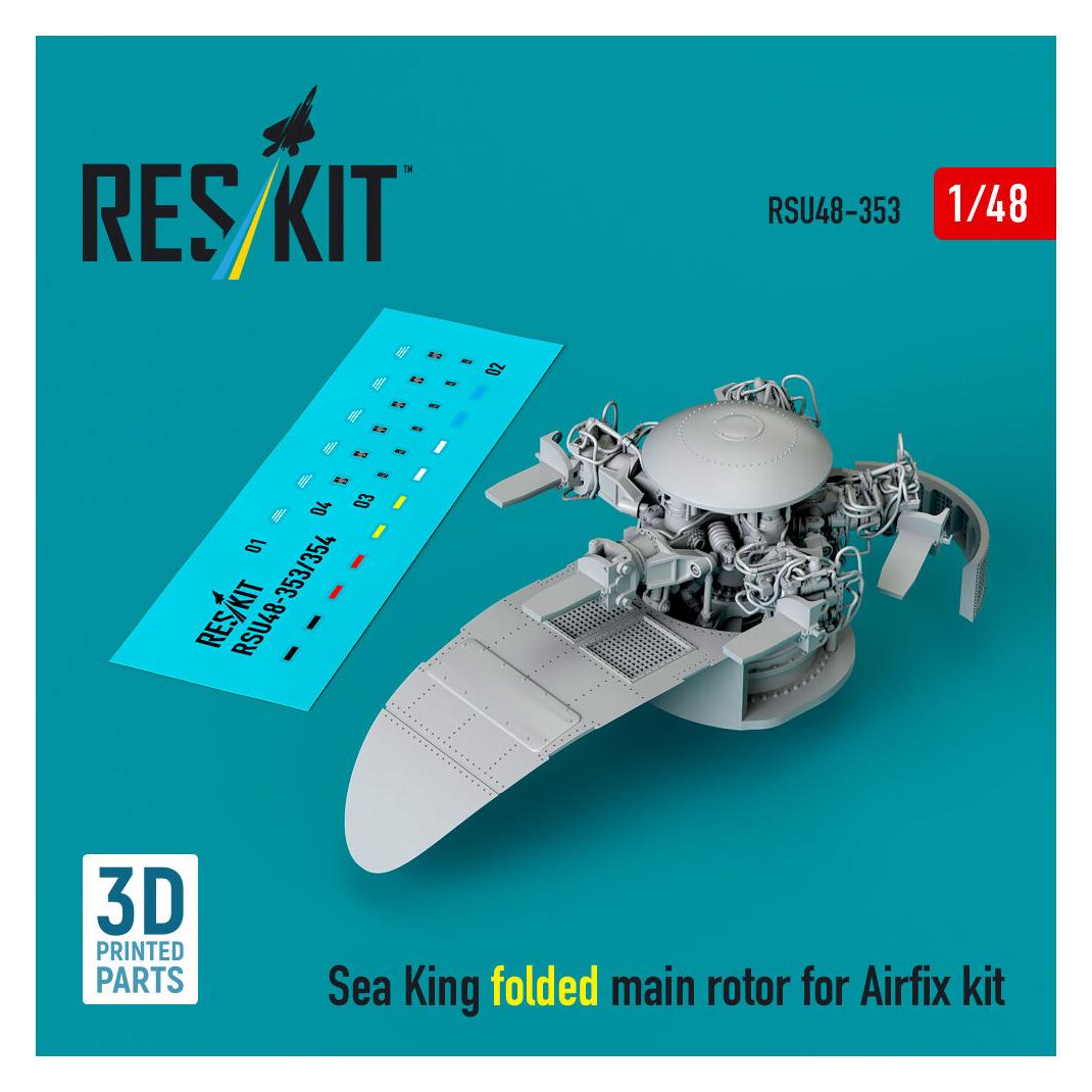 ResKit Sea King folded main rotor for Airfix kit (3D printed) (RSU48-0353)
