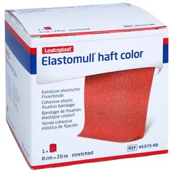 Elastomull haft color 8 cmx20 m Fixierbinde rot
