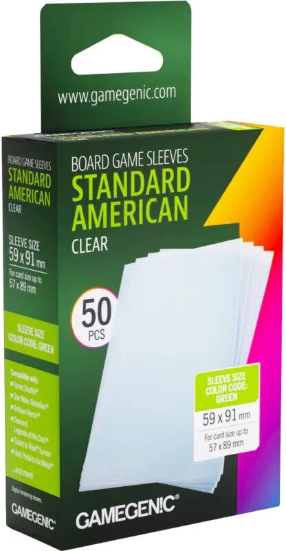 Gamegenic GG : 50 Sleeves Standard American Clear
