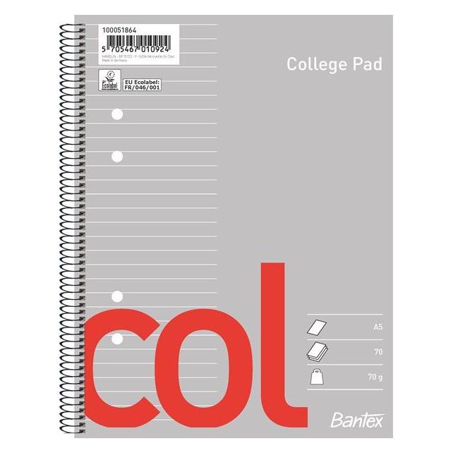 Bantex Col Kollegieblok, Linjeret, Svensk Hulning (Liniert) (100051864)
