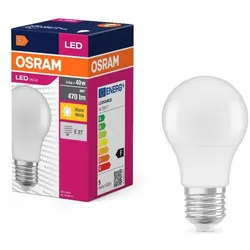 Osram E27 LED Lampe Value Classic A 40 4,9W wie 40W Warmweißes Licht blendfreie weiß mattierte Glühbirne