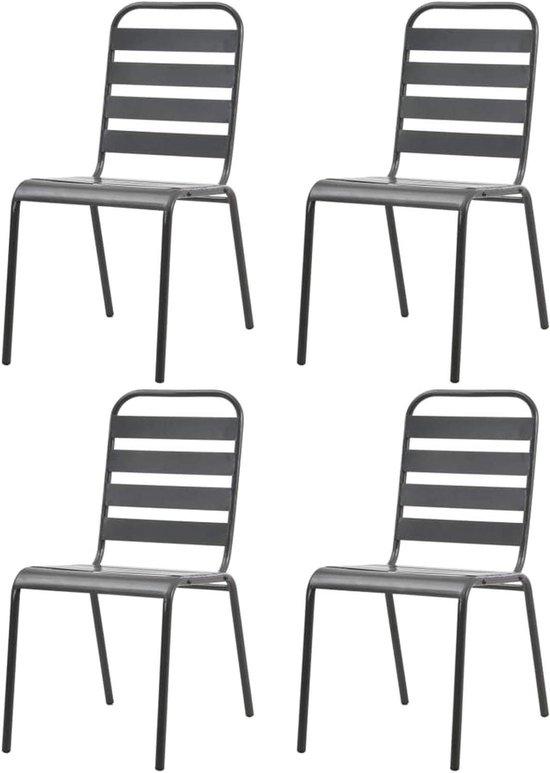 Famanu Stapelbare Gartenstühle in Dunkelgrau - Set von 4