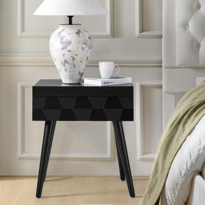 HULALA HOME Julian Mid-century Modern End Table with Charging Station