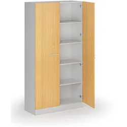 Metall-Aktenschrank mit Holztüren, zerlegt, 1950 x 1000 x 500 mm, Buche