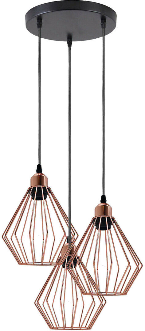 Borough Wharf Busse 3 - Light Rose Gold Cluster Pendant Rose Gold 122cm W X 122cm D