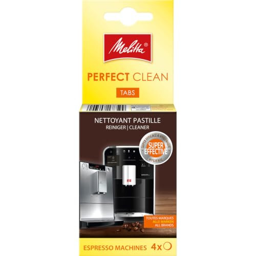 Melitta Perfect Clean Reinigingstabletten voor Espresso Machines, 4 x 1,8 g, Wit
