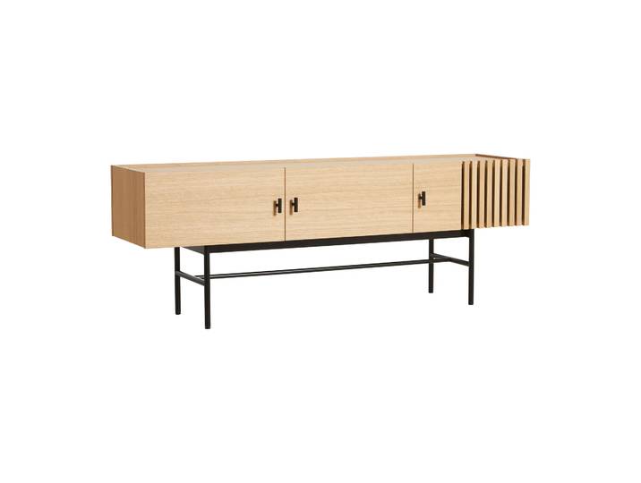 Woud Array Beistelltisch niedrig, 150 cm Eiche weiß pigmentiert