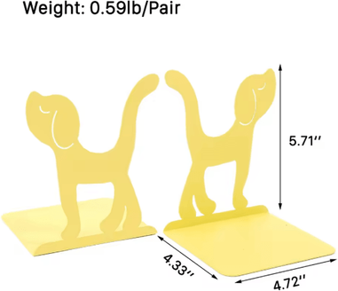 Inspire Essentials Cute Dog Metal Bookends Heavy Duty Decorative Bookends For Shelves 1
