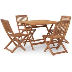 vidaXL, Gartentisch + Balkontisch, 5-tlg. Garten-Essgruppe Akazie