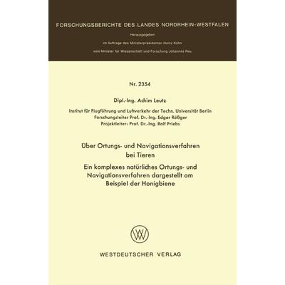 Über Ortungs- und Navigationsverfahren bei Tieren, Taschenbuch von Achim Leutz, VS Verlag für Sozialwissenschaften, 978-3-531-02354-0