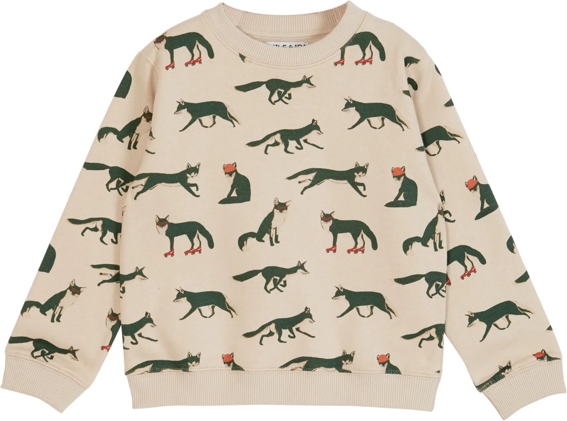 Emile et Ida Sweat Coton Bio Renards Ecru 3 mois