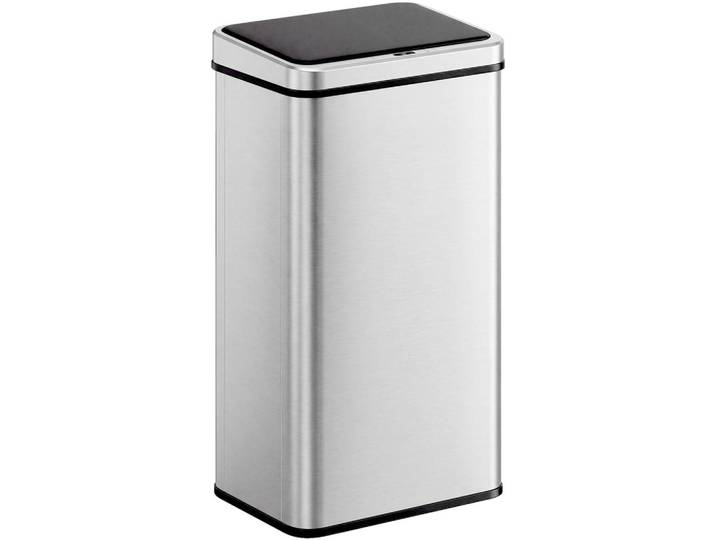 ComfortXL Mülleimer De-17685 50L mit Dual-Modus & Soft-Close Silber, Silberfarben, Metall, 26x67x35.5 cm, Haushalt & Reinigung, Reinigung, Mülleimer & Abfallsammler