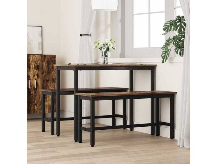 Banquette Cuisine - Brun - Banc de salle à manger Rustique - 100x32 5x48 5 cm - 2 pc 4225