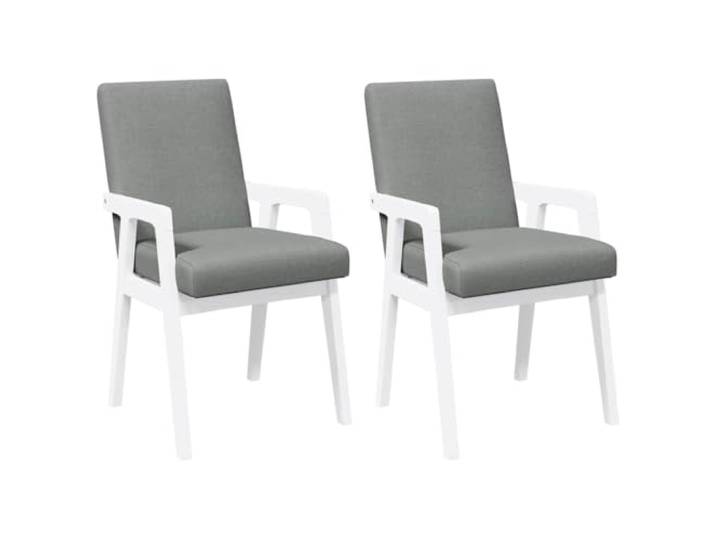Esszimmerstühle mit Kissen, 2 Stück, Massivholz, Gummibaumholz, Weiß Massives Gummibaumholz, ergonomisches Design, inklusive Kissen, vielseitig einsetzbar, Esszimmer und Wohnzimmer
