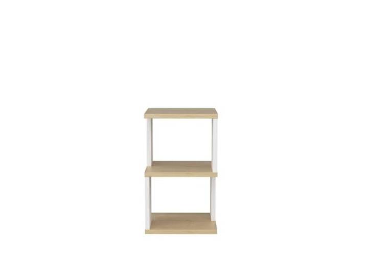 Hanah Home Moderner Nachttisch, Eiche & Weiß, 29,6 x 29,6 x 49,4 cm 100% melaminbeschichtete Spanplatte, 18 mm stark Skandinavisches Design für stilvolle Schlafzimmer