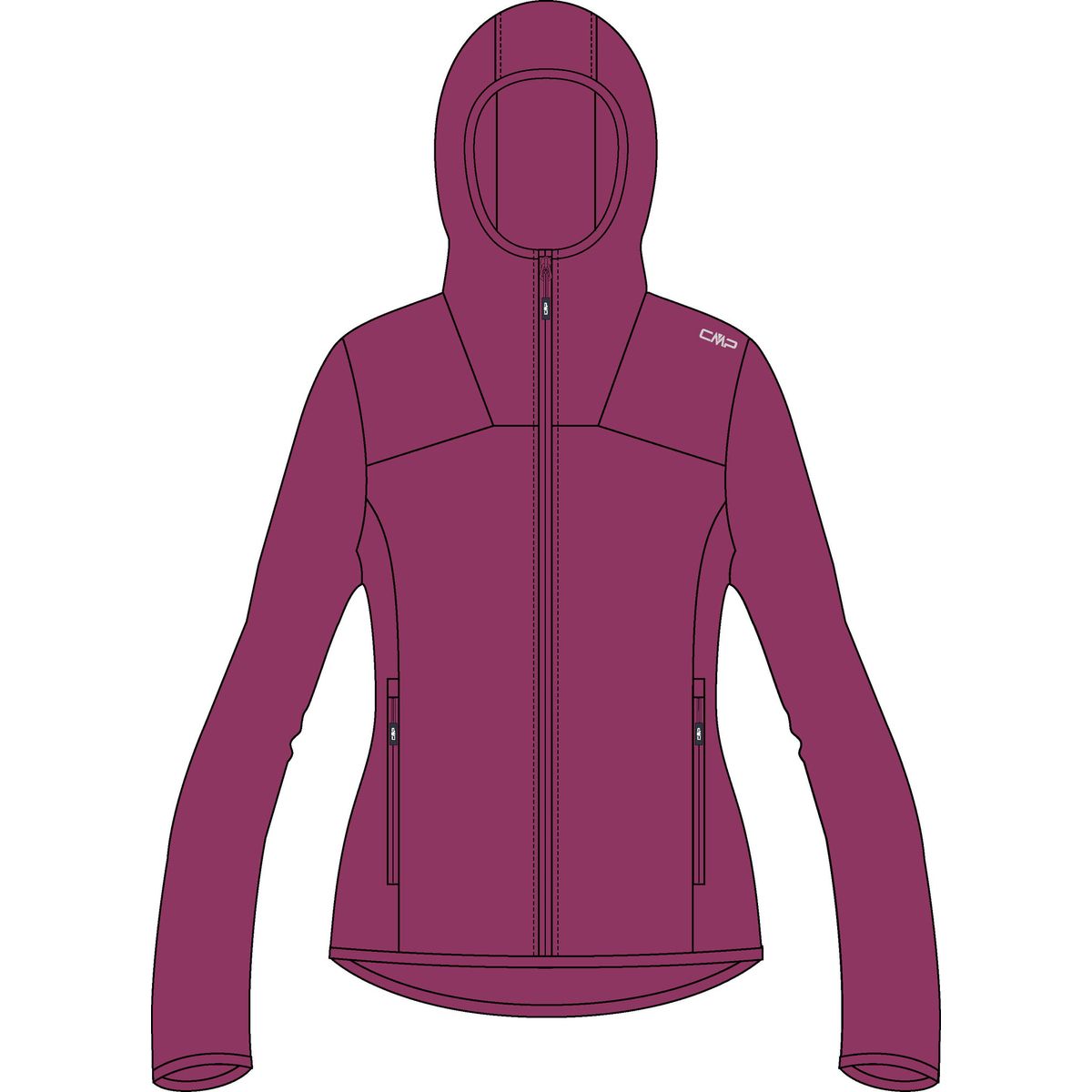 CMP Woman Jacket FIX Hood amaranto (C489) 34 36E1946-C489-34