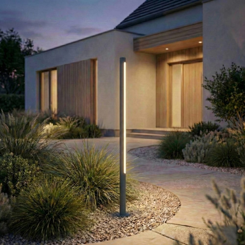 Lindby Eclairage exterieur led en aluminium noir Noir 8x115x8cm