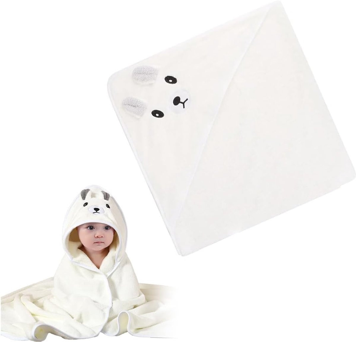 Zachte en absorberende baby badhanddoek met kap voor pasgeborenen