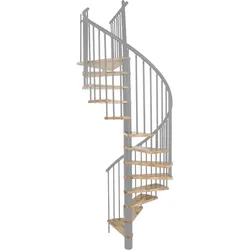 Minka Spindeltreppe Spiral Effect grau Wendeltreppe, 160 cm, Eiche,lackiert